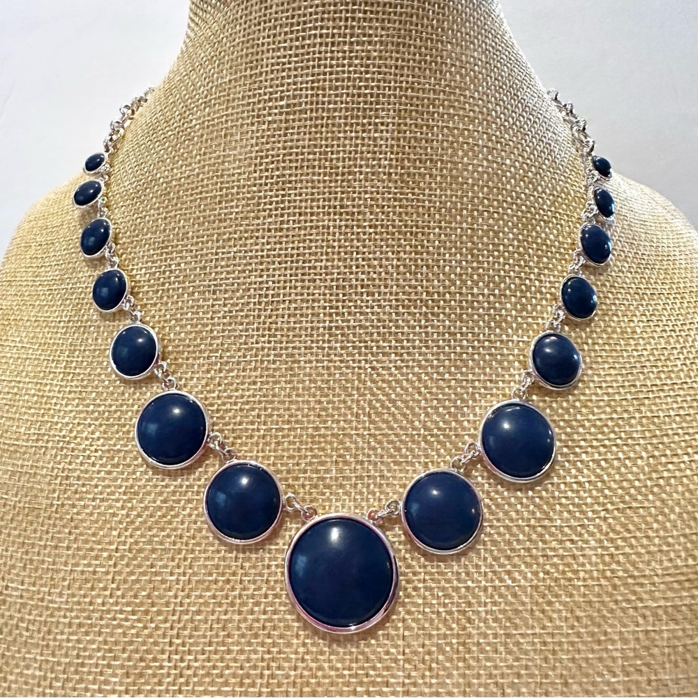 Chaps Necklace- Statement Collar Length Silver To… - image 2